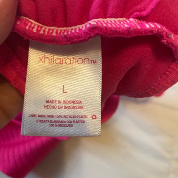 Hot Pink cut out Xhilaration ribbed bikini. Top - L bottom - XL NEVER WORN - Picture 6 of 6